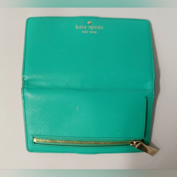 Kate Spade Mikas Avenue Teal Bifold Wallet EUC - Picture 3 of 8
